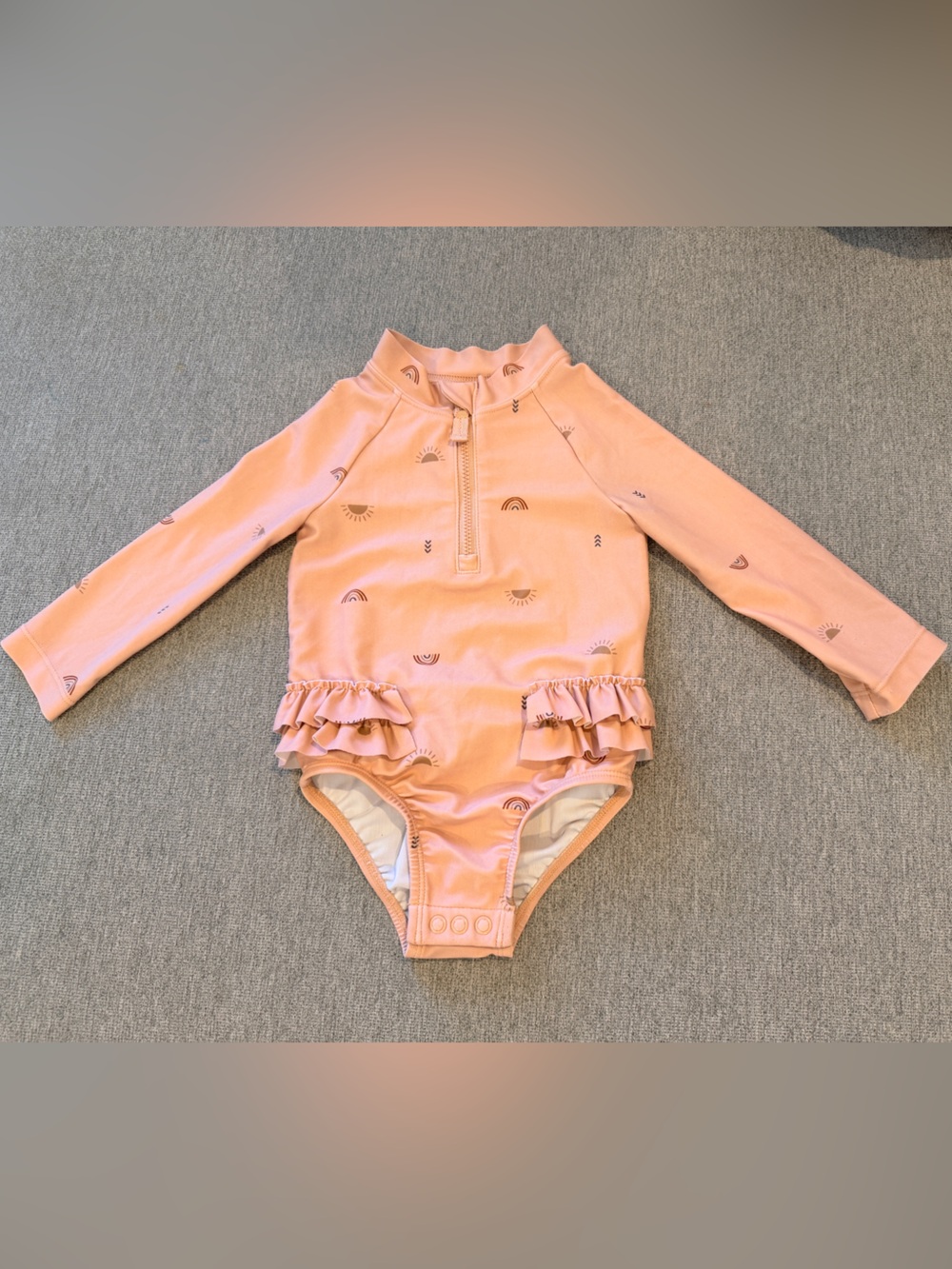 Carter's Hilary Duff 12 month Long-Sleeve One-Piece Swimsuit sweet peach